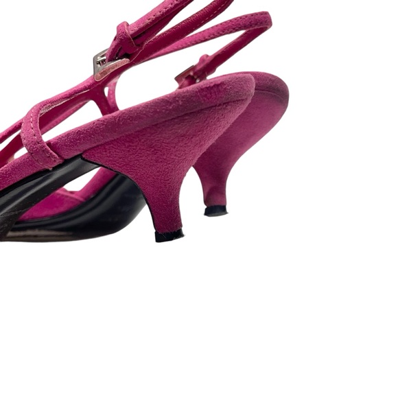 Prada Suede Slingback Bow Kitten Heels Size 39 1/2 - Picture 9 of 9